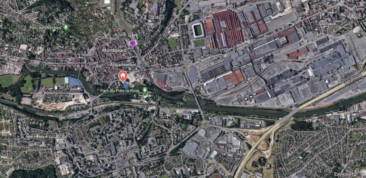 Appartement Avec Terrasse Et Parking Gratuit Accole Монбельяр Экстерьер фото